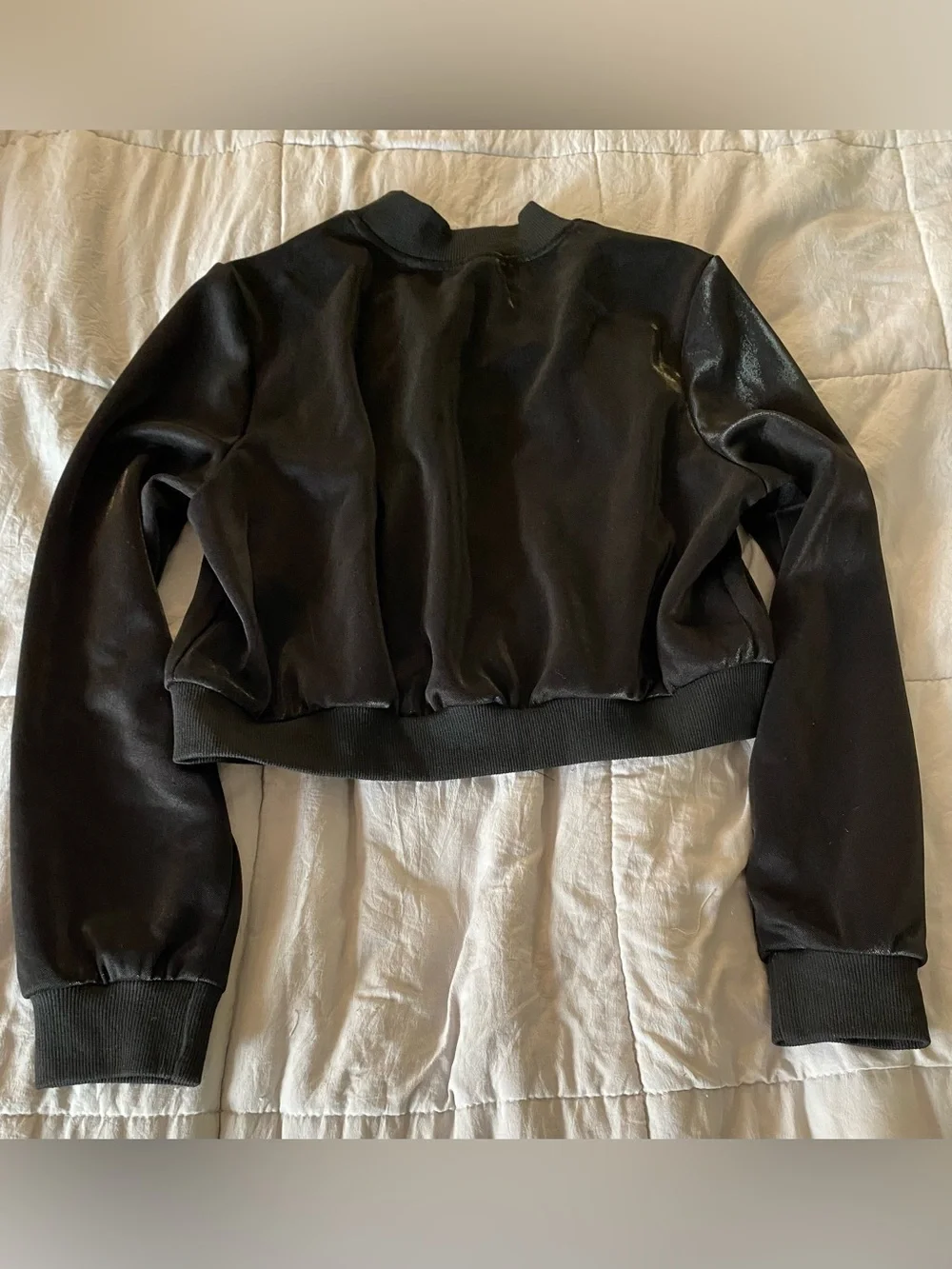 SHEIN Black Cropped Bomber Jacket